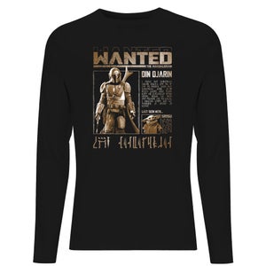 Star Wars The Mandalorian Wanted Men's Long Sleeve T-Shirt - Black
