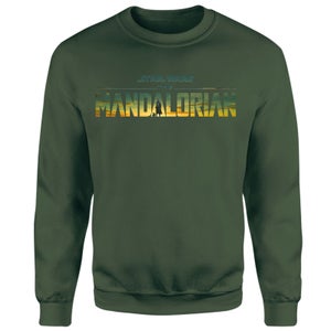 Star Wars The Mandalorian Sunset Logo Sweatshirt - Green