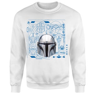 Star Wars The Mandalorian Schematics Sweatshirt - White