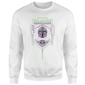 Star Wars The Mandalorian Fierce Warrior Sweatshirt - White
