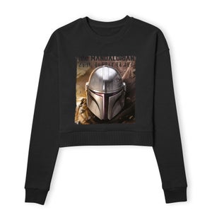 Star Wars The Mandalorian Focus Women's Cropped Sweatshirt - Black