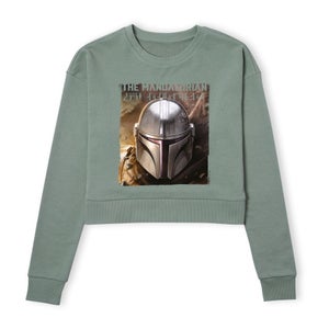Star Wars The Mandalorian Focus Women's Cropped Sweatshirt - Khaki