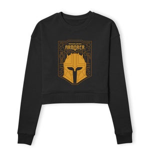 Star Wars The Mandalorian The Armorer Badge Women's Cropped Sweatshirt - Black