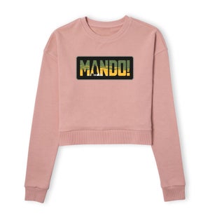 Star Wars The Mandalorian Mando! Women's Cropped Sweatshirt - Dusty Pink