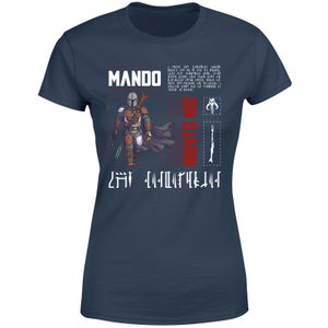 Star Wars The Mandalorian Biography Women's T-Shirt - Navy