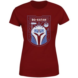 Star Wars The Mandalorian Bo-Katan Badge Women's T-Shirt - Burgundy