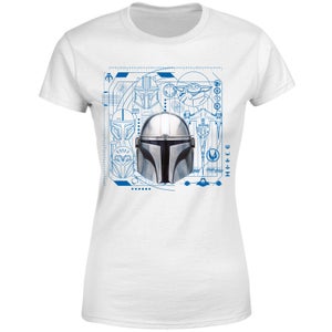 Star Wars The Mandalorian Schematics Women's T-Shirt - White