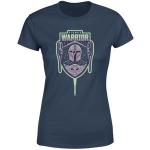 Star Wars The Mandalorian Fierce Warrior Women's T-Shirt - Navy