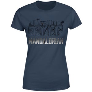 Star Wars The Mandalorian Helmets Line Art - Light Base Women's T-Shirt - Navy
