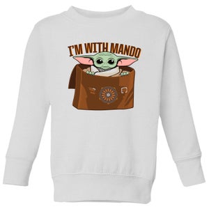 Star Wars The Mandalorian I'm With Mando Kids' Sweatshirt - White