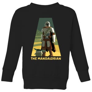 Star Wars The Mandalorian Artistic Pose Kids' Sweatshirt - Black 