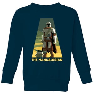 Star Wars The Mandalorian Artistic Pose Kids' Sweatshirt - Navy