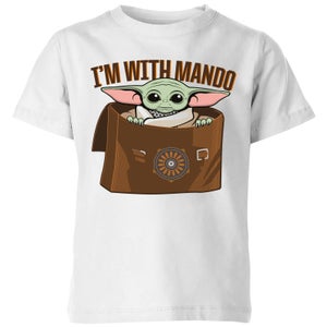 Star Wars The Mandalorian I'm With Mando Kids' T-Shirt - White