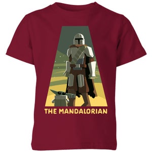 Star Wars The Mandalorian Artistic Pose Kids' T-Shirt - Burgundy