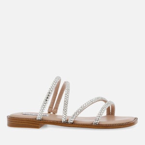 Steve Madden Women's Starie Faux Leather and Rhinestone Sandals
