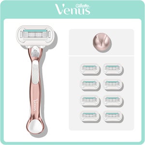 Venus Pro Smooth Sensitive Rose Gold Razor, 8 Razor Blades & Shower Hanger