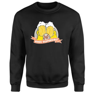The Simpsons Binge Duff Beer Responsibly Sweatshirt - Black