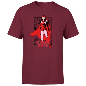 Marvel Female Heroes Scarlet Witch Comics Panel Unisex T-Shirt - Burgundy