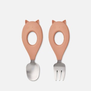 Liewood Stanley Baby Cutlery Set - Cat/Tuscany Rose