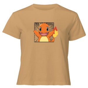 Pokémon Pokédex Glumanda #0004 Gekürzter Frauen T-Shirt - Tan