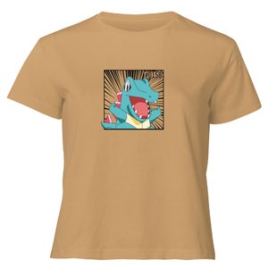 Pokemon Totodile Women's Cropped T-Shirt - Tan