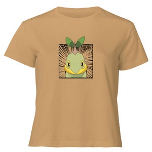 Pokemon Turtwig Women's Cropped T-Shirt - Tan