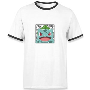 Pokémon Pokédex Bulbasaur #0001 Men's Ringer T-Shirt - White/Black