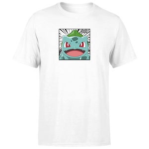 Pokémon Pokédex Bulbasaur #0001 Hombre Camiseta - Blanco