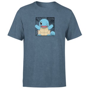 Pokémon Pokédex Squirtle #0007 Men's T-Shirt - Navy Acid Wash