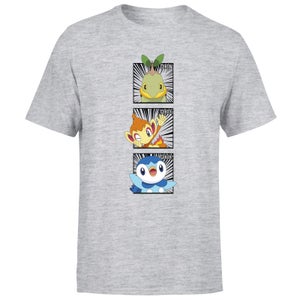 Pokemon Generation 4 Starters Men's T-Shirt - Grey