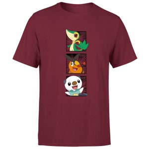 Pokemon Generation 5 Starters Men's T-Shirt - Burgundy
