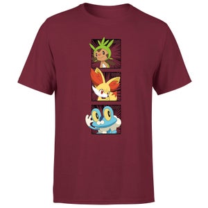 Pokemon Generation 6 Starters Men's T-Shirt - Burgundy