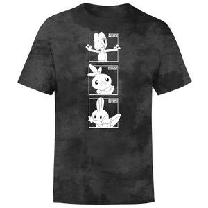 Pokemon Generation 3 Monochrome Starters Men's T-Shirt - Black Tie Dye