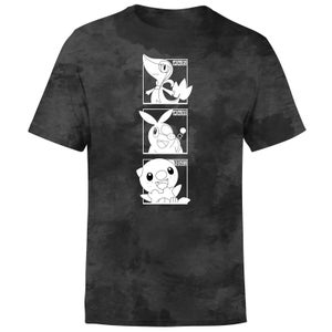 Pokemon Generation 5 Monochrome Starters Men's T-Shirt - Black Tie Dye