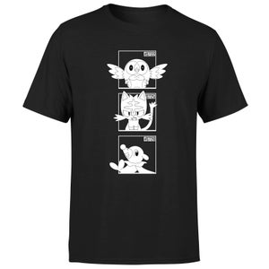Pokemon Generation 7 Monochrome Starters Men's T-Shirt - Black
