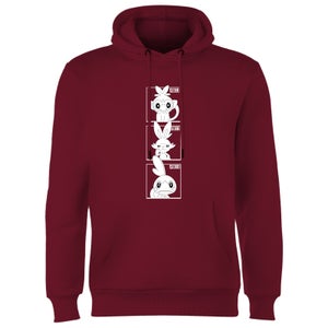 Pokemon Generation 8 Monochrome Starters Hoodie - Burgundy