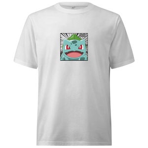 Pokémon Pokédex Bulbasaur #0001 T-Shirt Pesante Oversized- Bianco