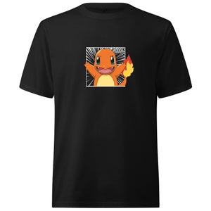 Pokémon Pokédex Charmander #0004 Oversized Heavyweight Camiseta - Negro