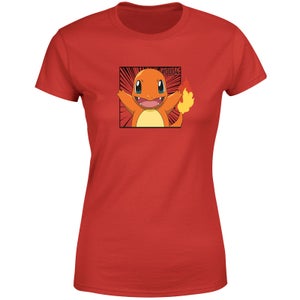 Pokémon Pokédex Charmander #0004 Mujer Camiseta - Rojo