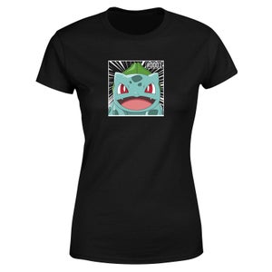 Pokémon Pokédex Bulbasaur #0001 T-Shirt da Donna - Nero
