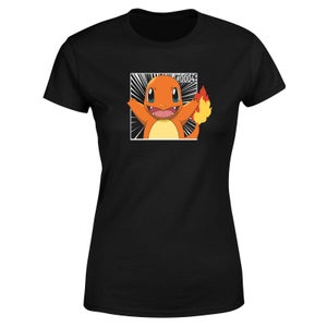 Pokémon Pokédex Charmander #0004 Mujer Camiseta - Negro