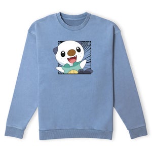 Pokemon Oshawott Sweatshirt - Denim Blue Acid Wash