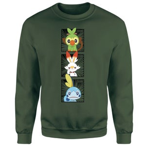 Pokemon Generation 8 Starters Sweatshirt - Green