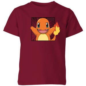 Pokémon Pokédex Charmander #0004 Kids' T-Shirt - Burgundy