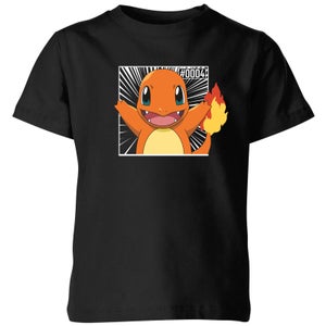 Pokémon Pokédex Glumanda #0004 Kinder T-Shirt - Schwarz