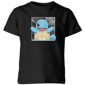 Pokémon Pokédex Schiggy #0007 Kinder T-Shirt - Schwarz