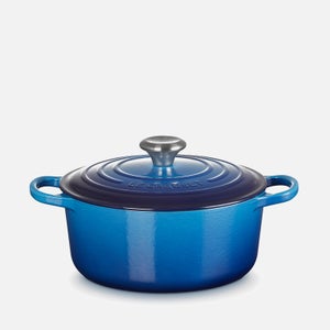 Le Creuset Signature Cast Iron Round Casserole Dish - 24cm- Azure Blue