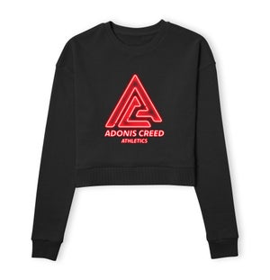 Creed Adonis Creed Athletics Neon Sign Women's Cropped Sweatshirt - Black
