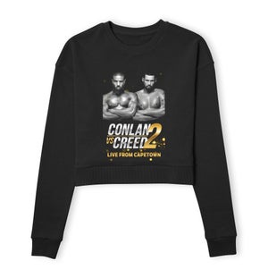 Creed Conlan Vs Creed 2 Poster Women's Cropped Sweatshirt - Black