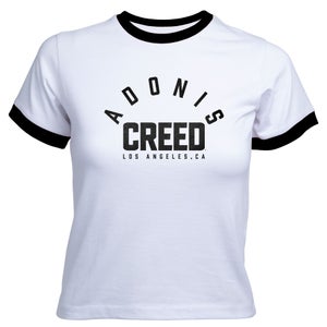 Creed Adonis Creed LA Women's Cropped Ringer T-Shirt - White Black
